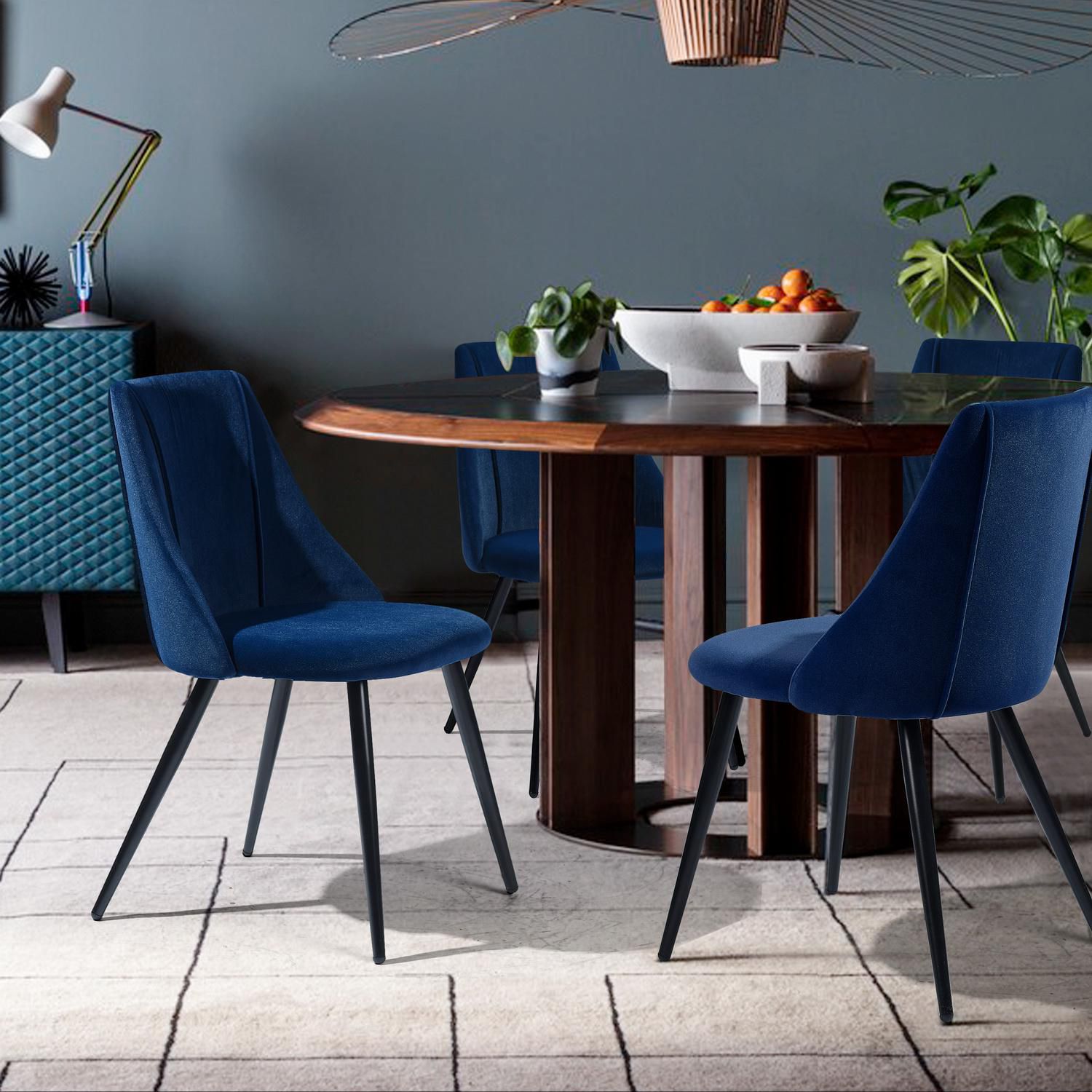Blue Velvet Dining Chairs Set Of | stickhealthcare.co.uk