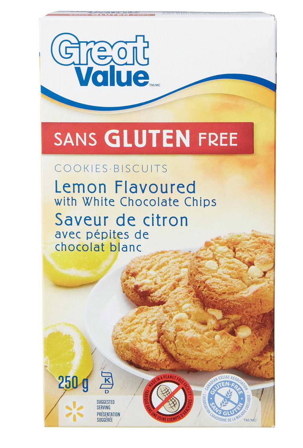Great Value Gluten Free Lemon Flavoured Cookies with White Chocolate