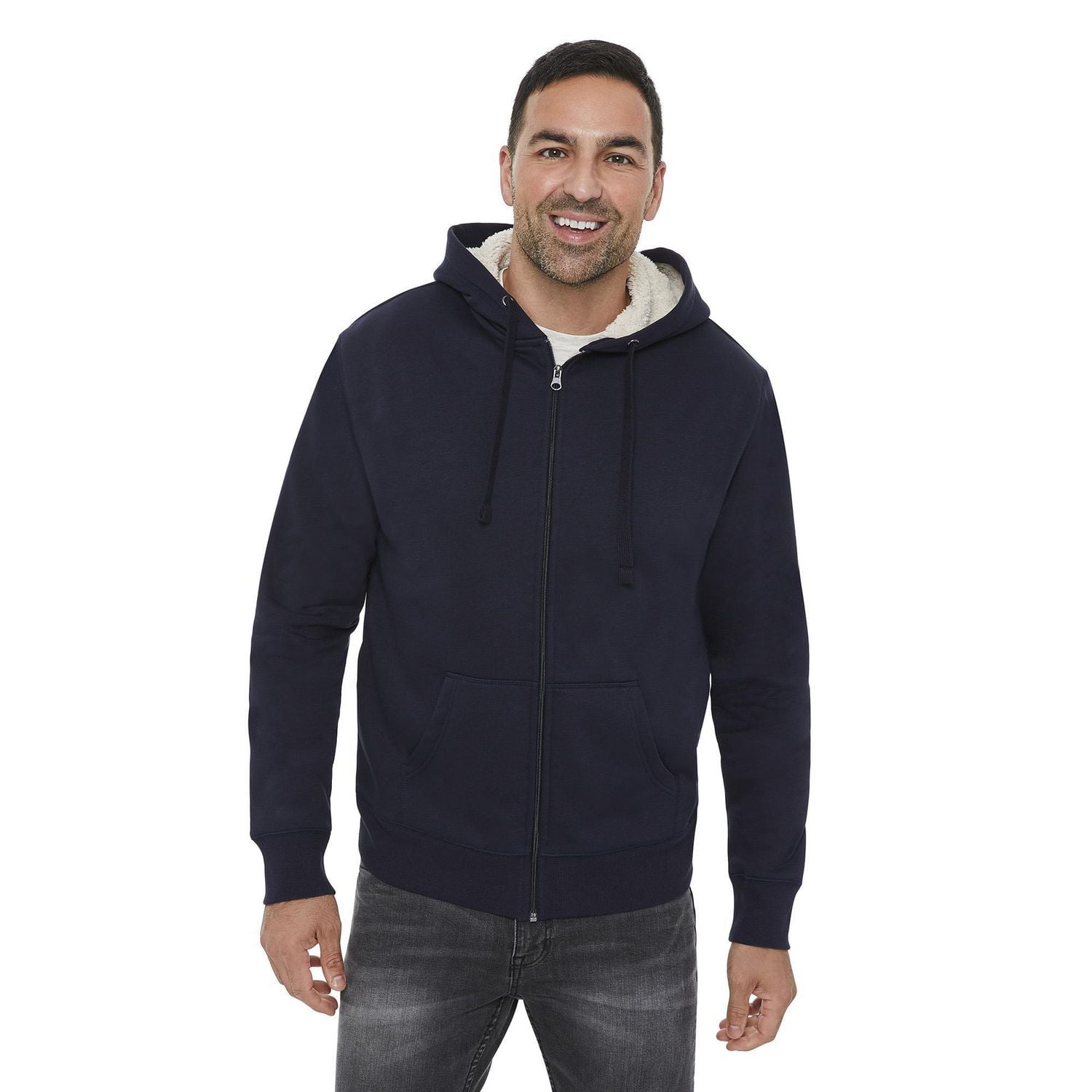 mens sherpa zip up hoodie