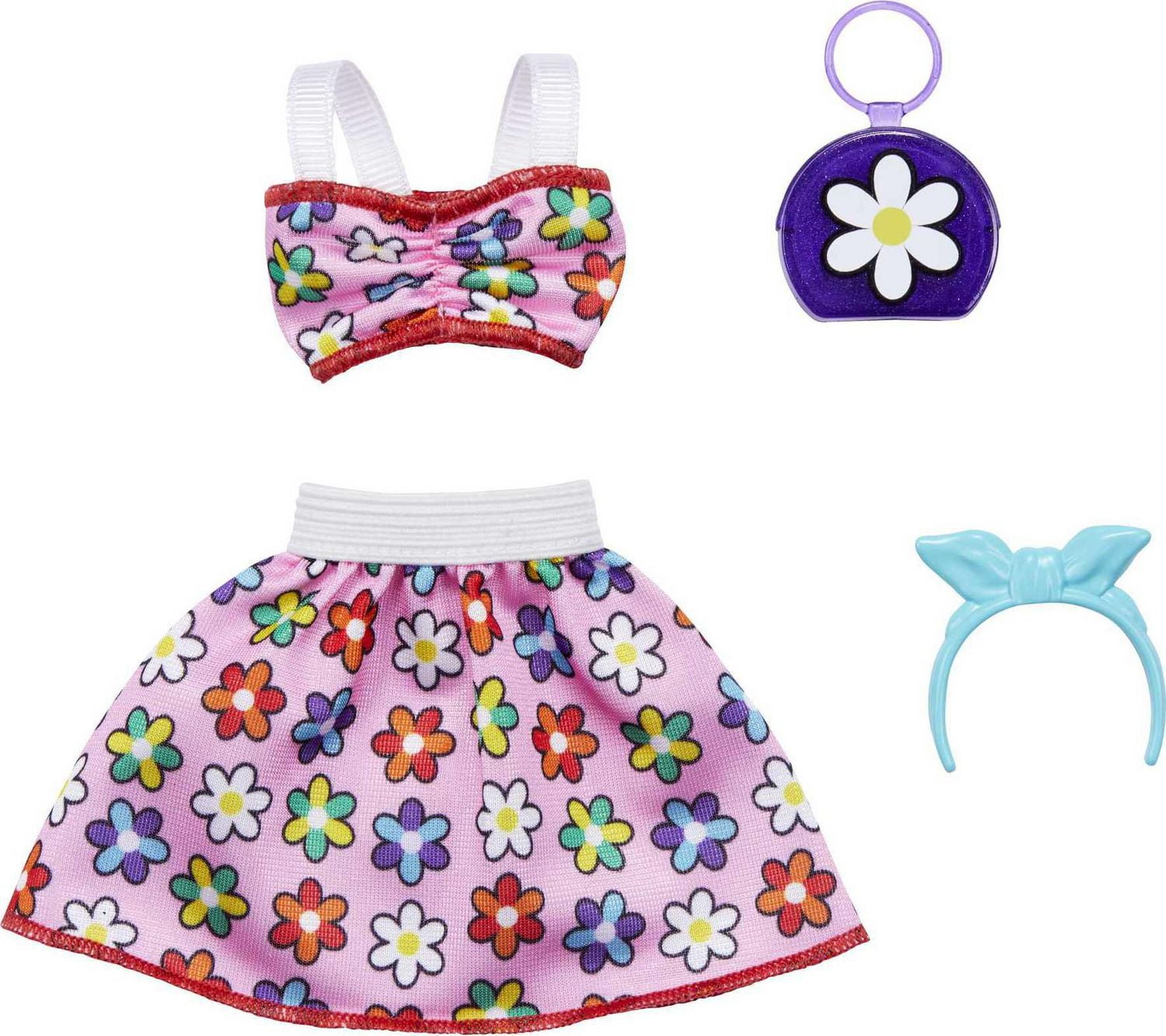 Barbie Fashion Pack of Doll Clothes Complete Look Set with Flower Print Outfit and Accessories Walmart