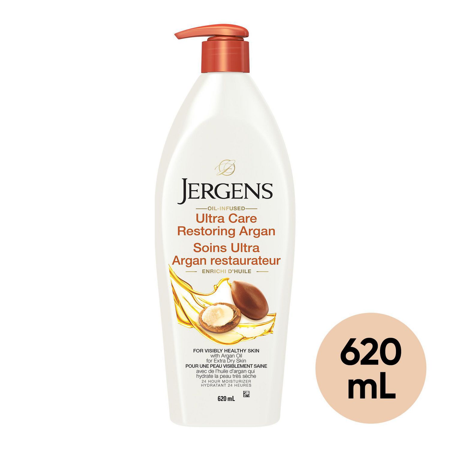 Jergens Ultra Care Restoring Argan Moisturizer & Body Lotion for Extra