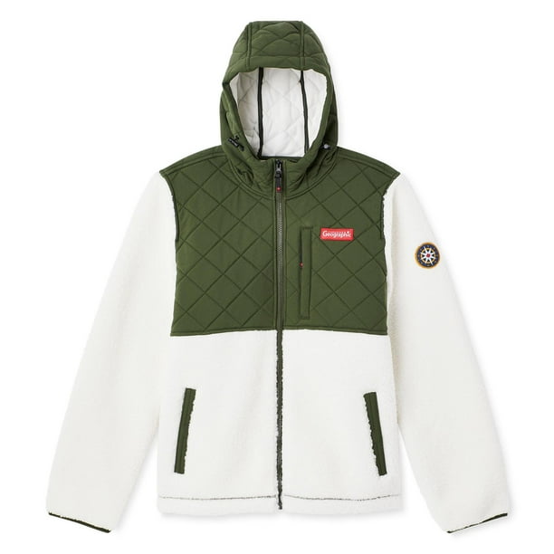 New Balance 1/4 Zip Sherpa Fleece Jacket Off White Pink Long Sleeve, Size  XL