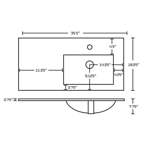 American Imaginations 23.75-in. W Wall Mount Dawn Grey Vanity Set For 1  Hole Drilling Beige Top White UM Sink AI-23839 