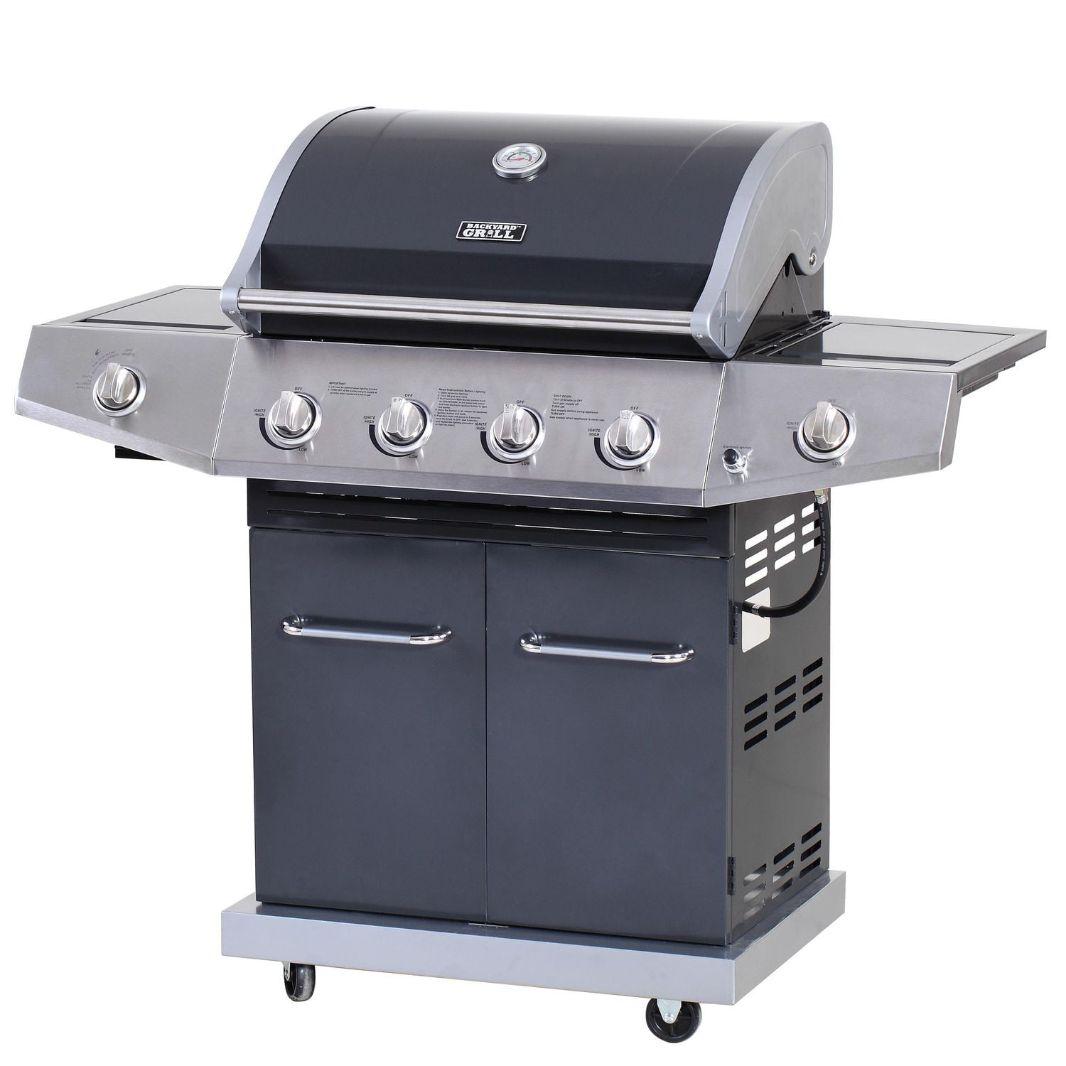 Backyard Grill Granada 4 Burner Lp Gas Grill with Side Sear Burner Walmart