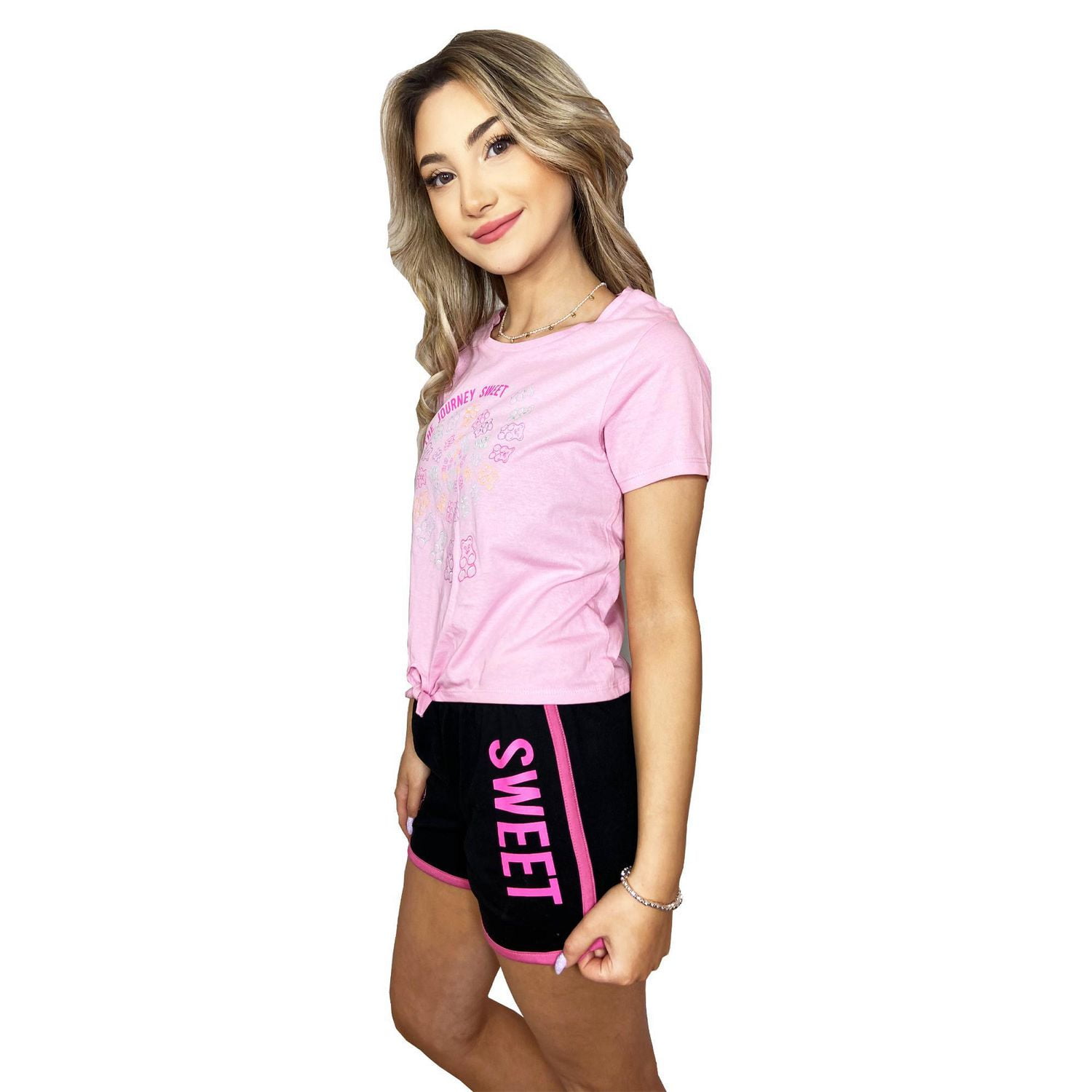 Girls We Wear Cute Make Journey Sweet Front Tie Top