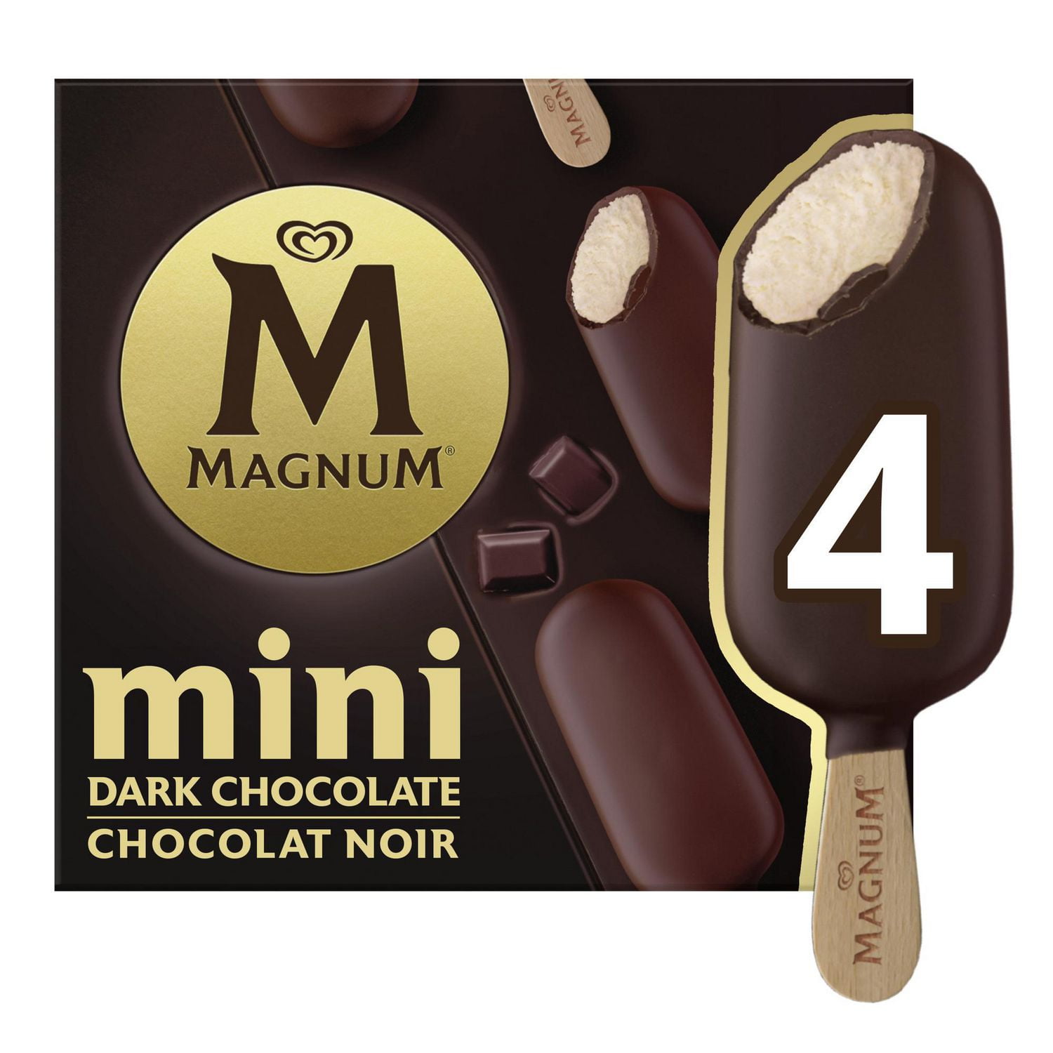 Magnum® Mini Dark Belgian Chocolate Ice Cream Bar 4 pack | Walmart Canada