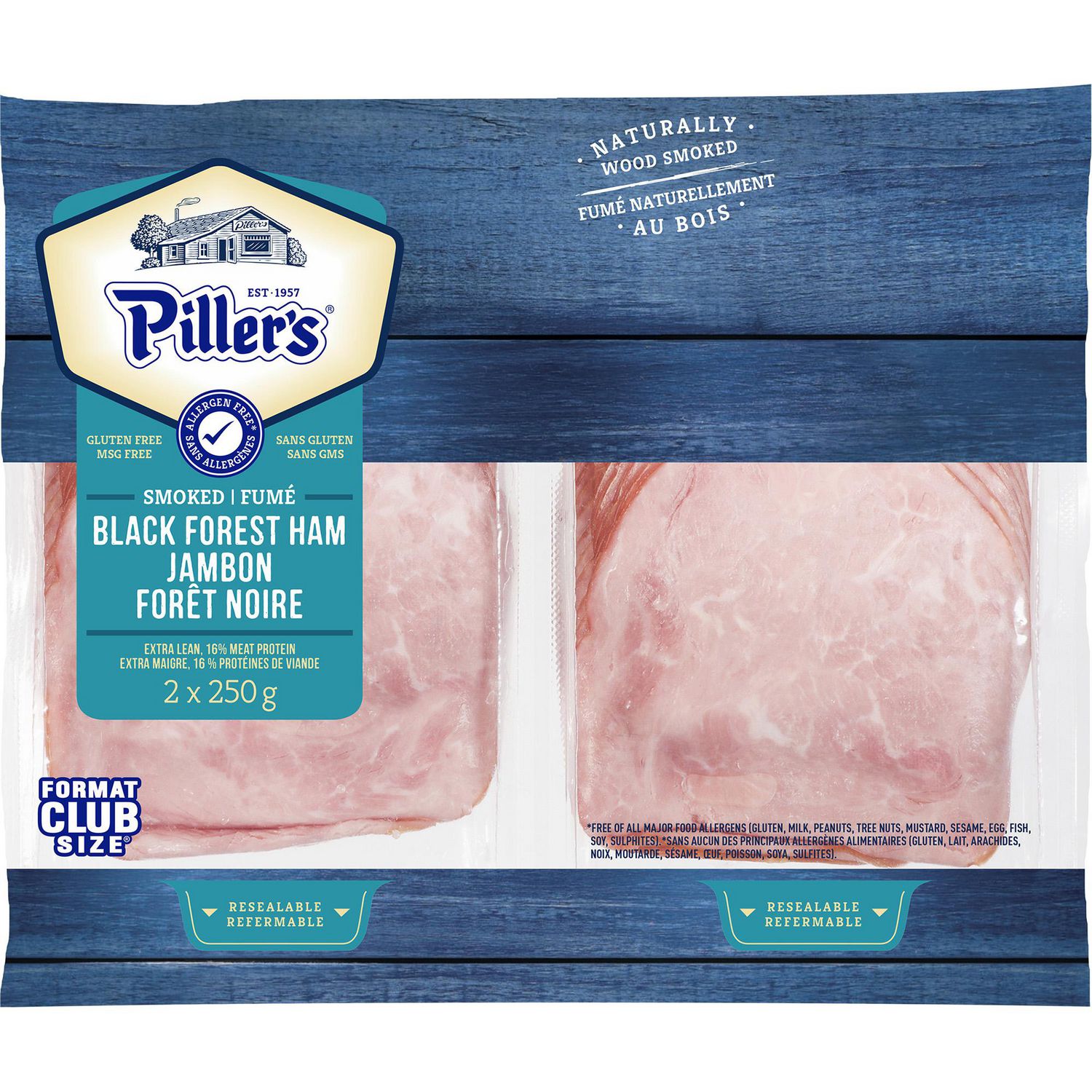 Piller's Black Forest Ham, High Protein, 2 x 250g
