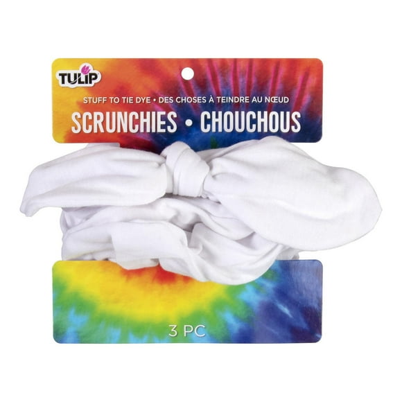 Tulip White Cotton Scrunchie 3 Pack, 100% Cotton Scrunchie 3 Pack