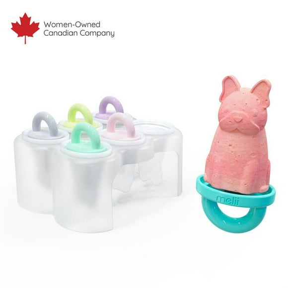 Ensemble de 6 Moules à Sucette Glacée en Forme d'Animaux avec Plateau - Moules en Silicone Réutilisables