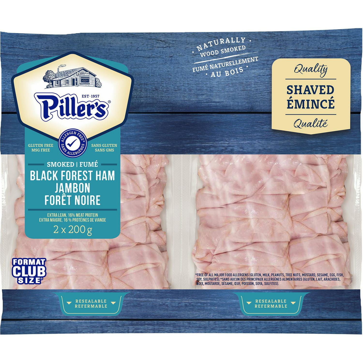 Piller's Quality Shaved Black Forest Ham, 2 x 200g