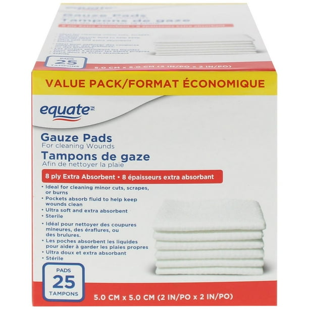 Equate Gauze Pads, 2" x 2", 5 cm x 5 cm/25 Pads Walmart.ca