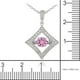 Collier dansant Pure à saphir rose synthétique d'1 carat PBT en forme de diamant entouré de corindons blancs monté dans de l’argent sterling 925 - 5,25 mm – image 2 sur 3