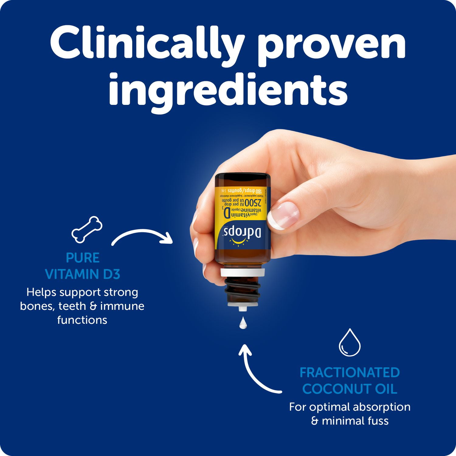Ddrops® Extra Strength Liquid Vitamin D3 Vitamin Supplement, 2500 IU