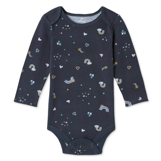 Baby Girls' Printed Long Sleeve Bodysuit Walmart.ca