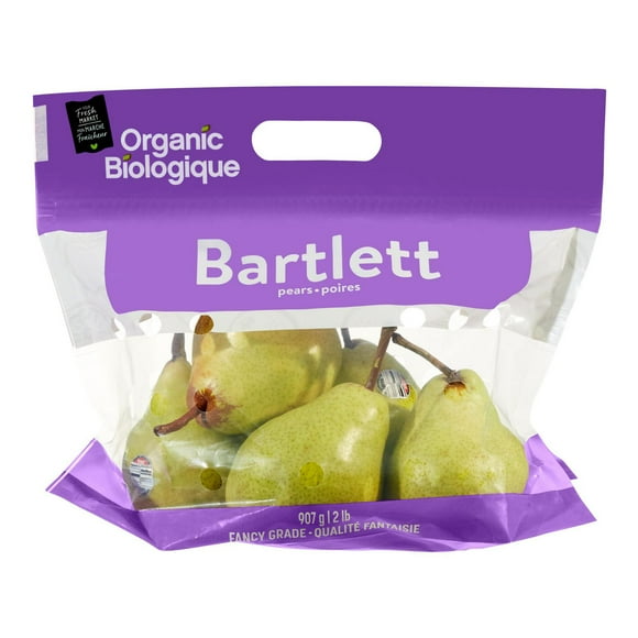 Organic Bartlett Pears, Your Fresh Market, 907 g (2 lb) bag