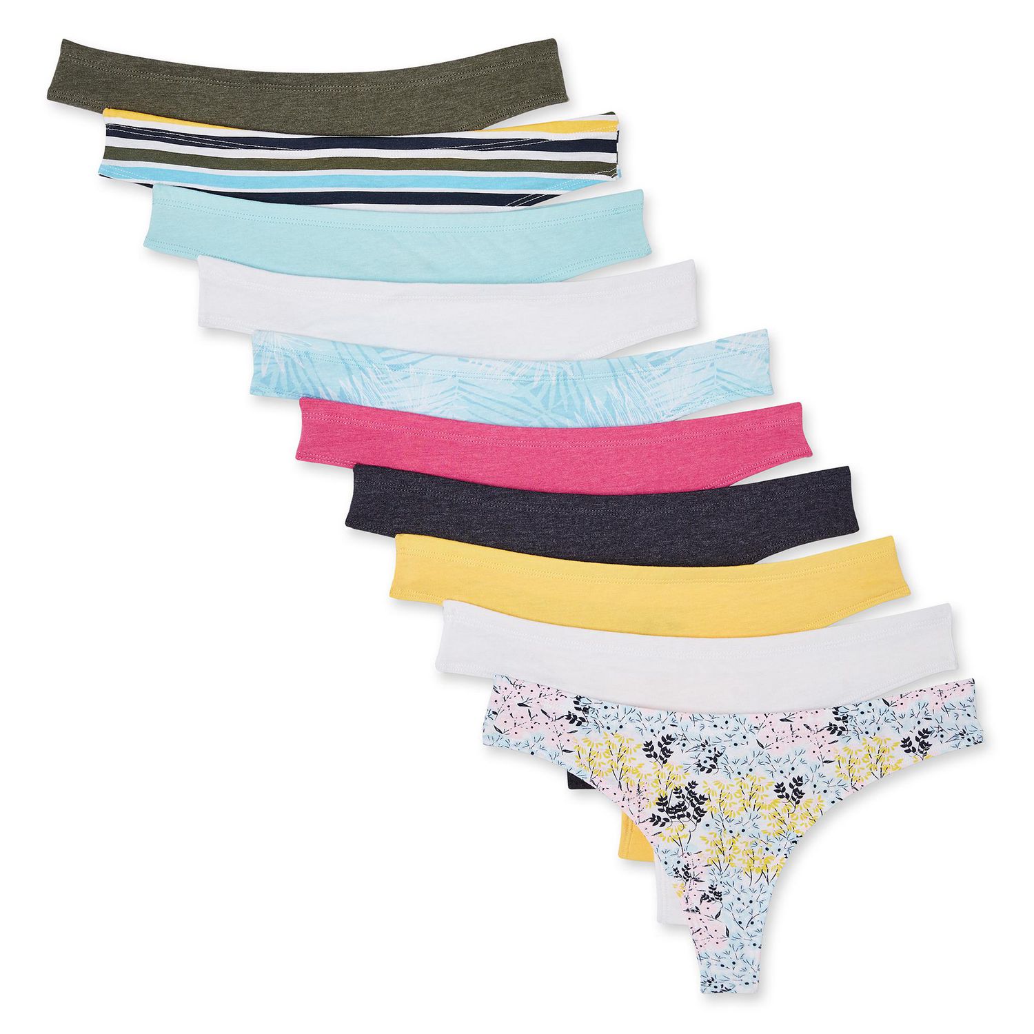 Ladies 5 Pack Thongs GEORGE Multi-Pack Lace Top Cotton Knickers