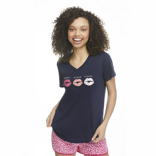 T-shirt de pyjama avec encolure en V George pour femmes