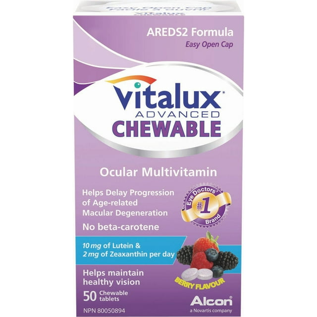 VITALUX® Advanced, Chewable Ocular Multivitamin, Macular Degeneration Supplement with AREDS 2, AMD