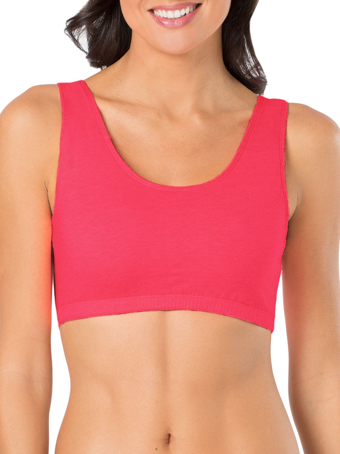 GetUSCart- Fruit of the Loom Women's Front Close Builtup Sports Bra,  Blushing Rose/Charcoal Heather 2-Pack, 46
