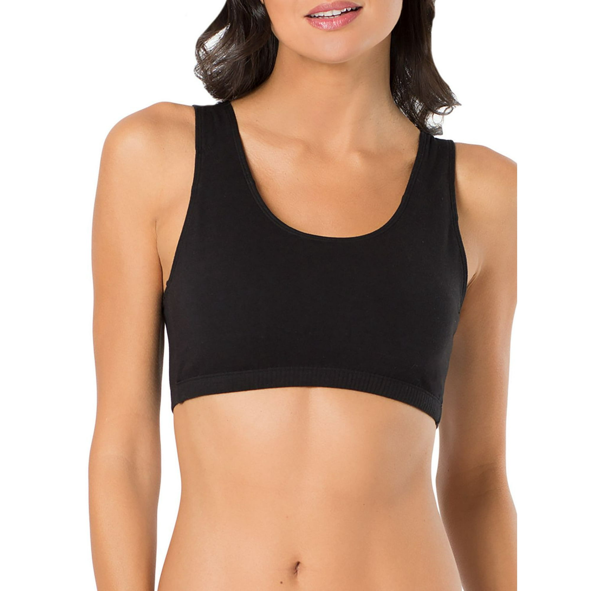 Fruit of The Loom Bras 96014 Womens Front Close Builtup Sports 44 Black for  sale online