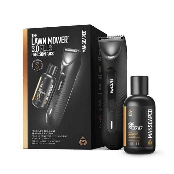 MANSCAPED® The Lawn Mower® 3.0 Plus Precision Pack - Men's Groin & Body Hair Trimmer with 120ml Crop Preserver® Ball Deodorant, Groin Trimmer