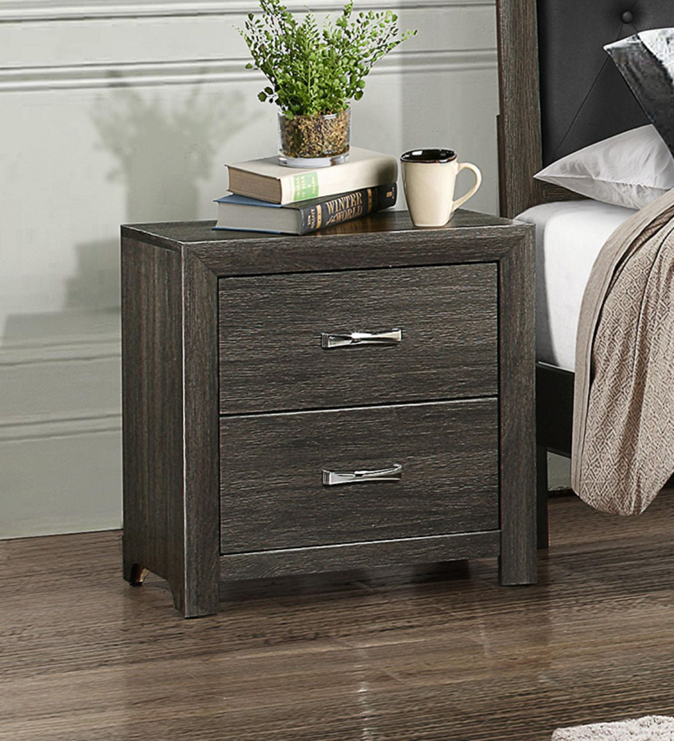 Topline Home Furnishings Dark Grey Nightstand Walmart Canada
