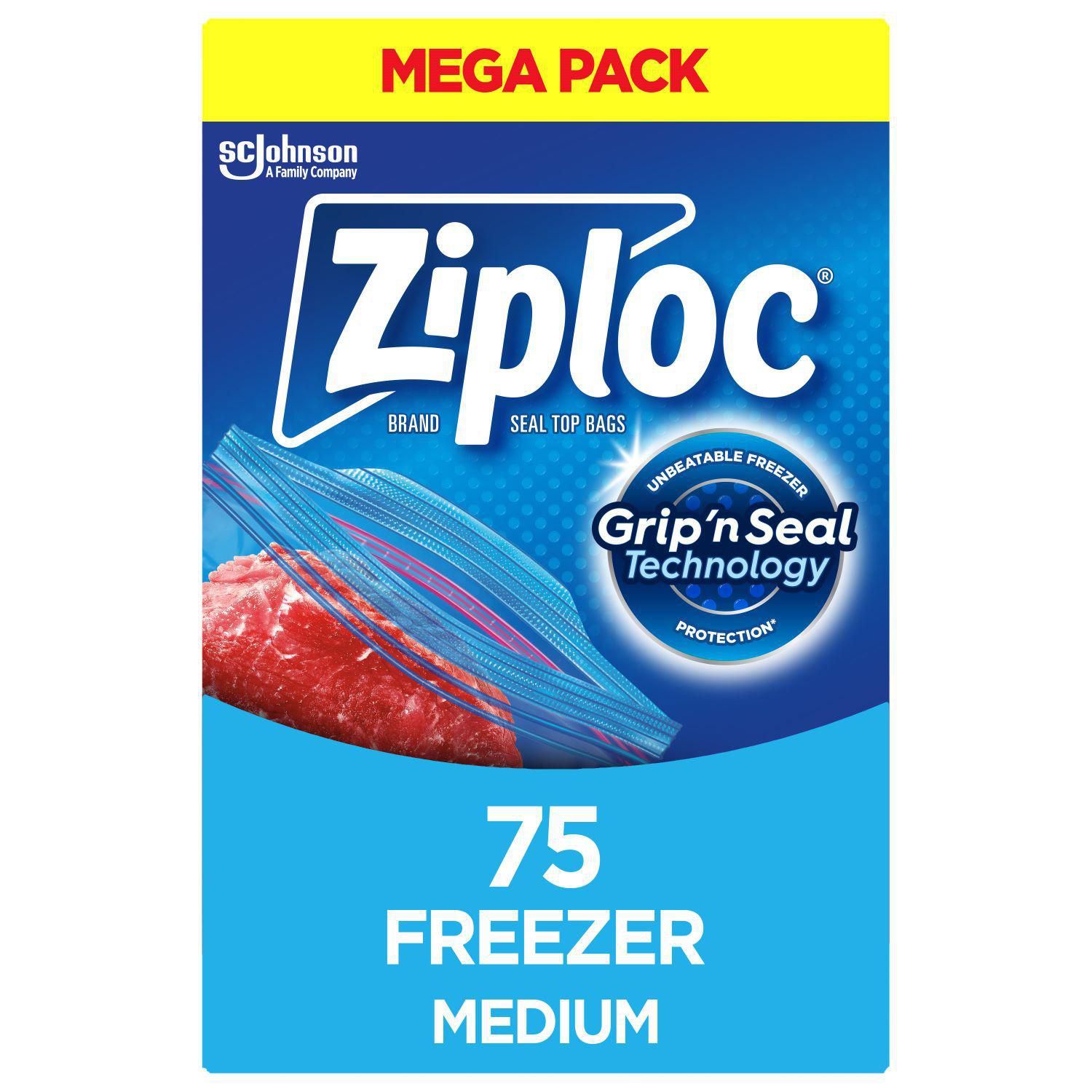 Ziploc® Freezer Bags, Grip 'n Seal Technology for Easier Grip