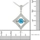 Collier dansant Pure à topaze bleue d'1 carat PBT en forme de diamant entourée de corindons blancs montée dans de l’argent sterling 925 - 5,25 mm – image 2 sur 3