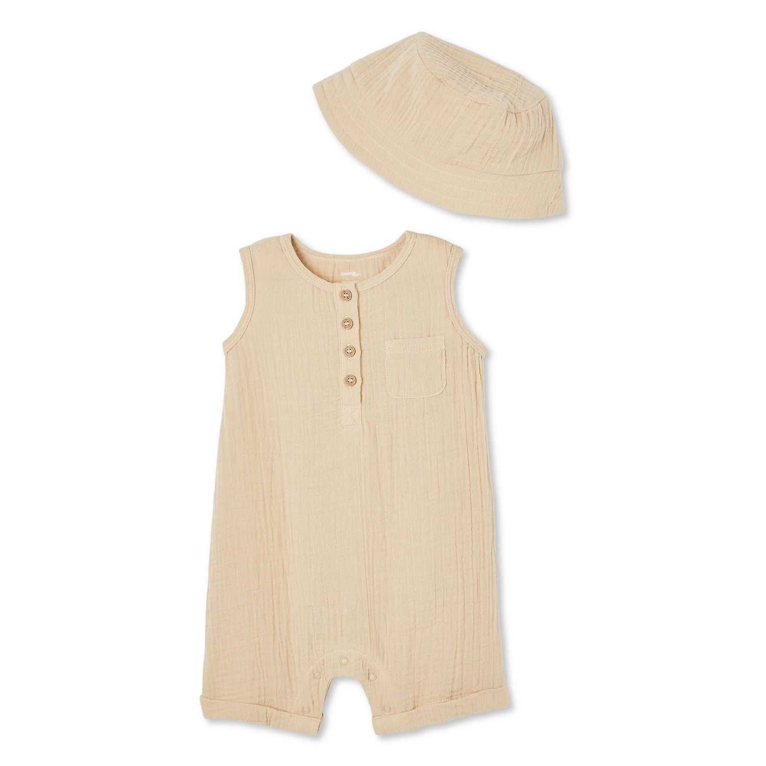 Ensemble 2 pièces avec barboteuse chiffonnée George pour bébés garçons