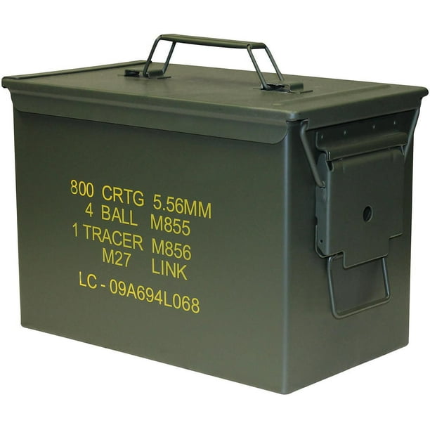 S.A.W. / FAT 50 Cal Ammo Can (Used) - Military Surplus Ammo Box, Durable Storage Container For Ammo, Tools Or Gear