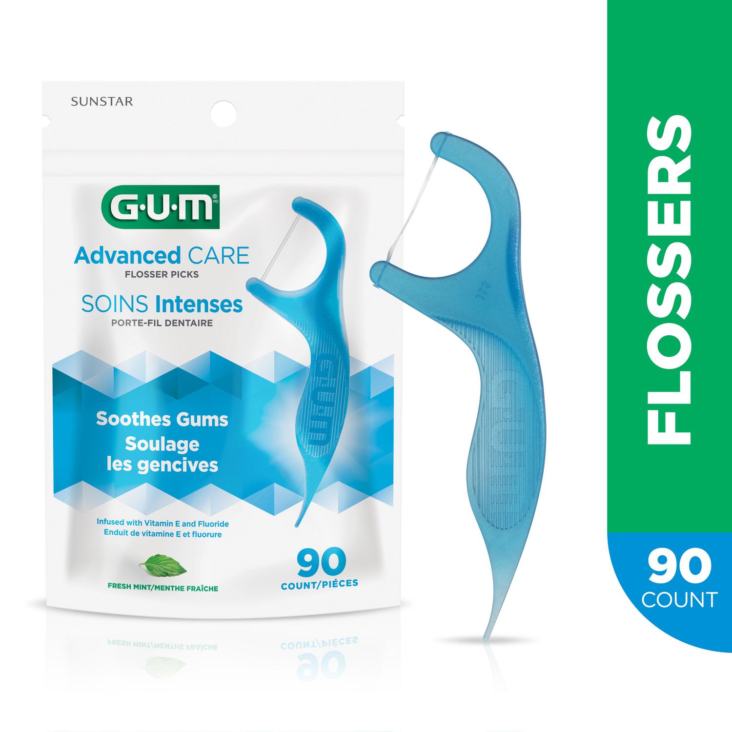 GUM Advanced Care Flossers, Mint, 90ct Walmart Canada