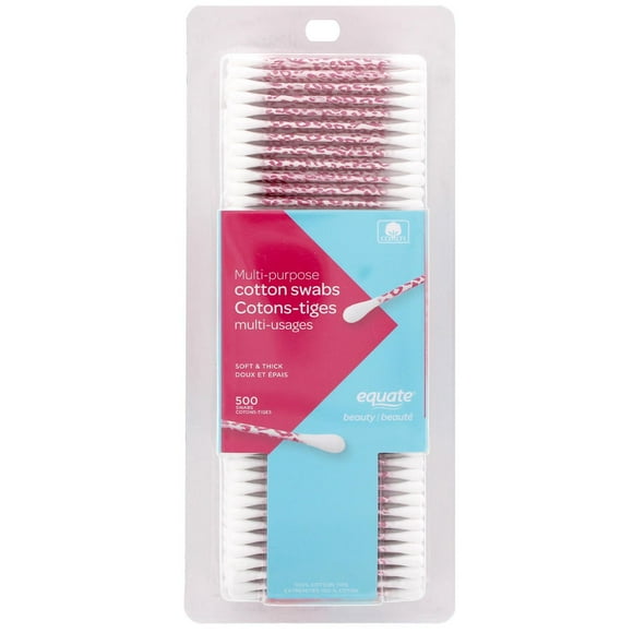 Equate Beauty Multi-Purpose Cotton Swabs, 500 pack