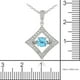Collier dansant Pure à aigue-marine de 3/4 carat PBT en forme de diamant entourée de corindons blancs montée dans de l’argent sterling 925 - 5 mm – image 2 sur 3