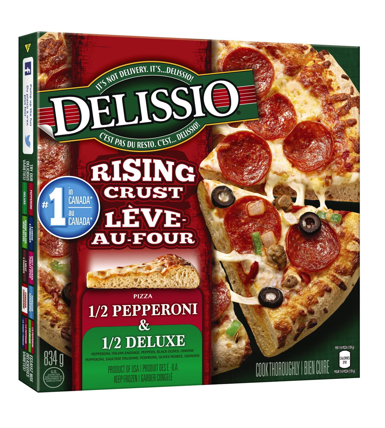 DELISSIO® Rising Crust ½ Pepperoni And ½ Deluxe Peppers Pizza Walmart
