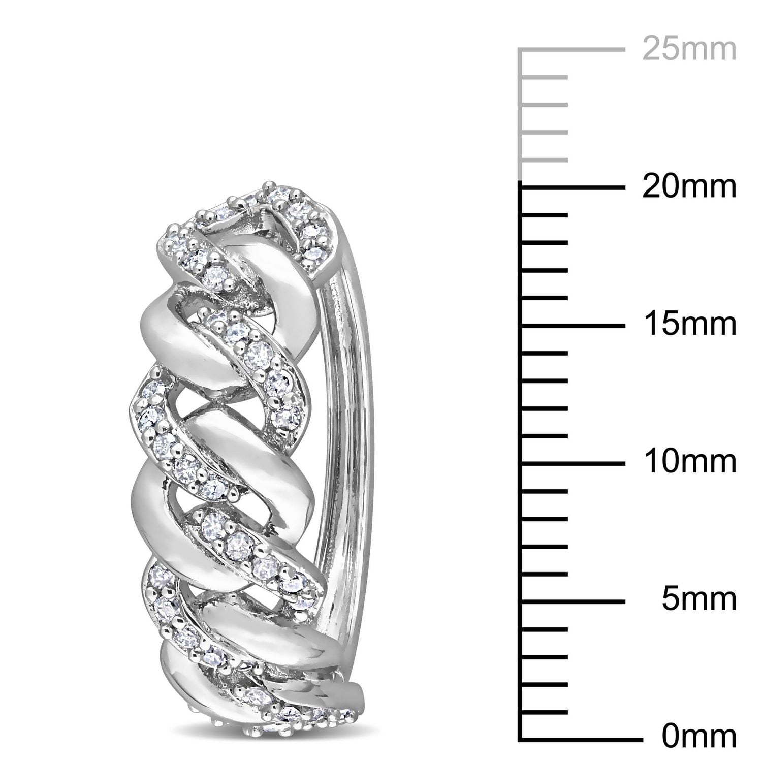 Miabella 1/2 Carat T.W. Diamond Sterling Silver Twist Hoop Earrings