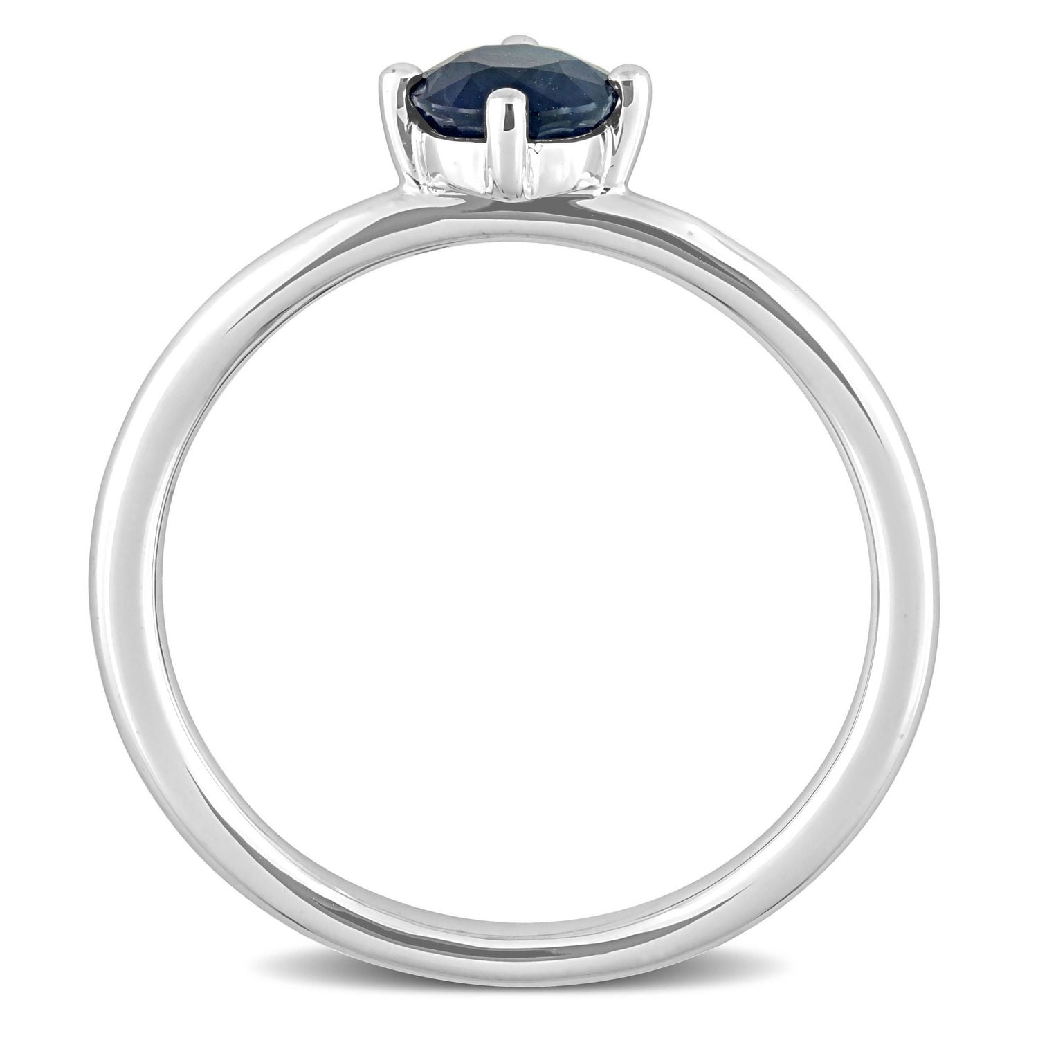 Miabella 5/8 Carat T.G.W. Sapphire 10K White Gold Solitaire Ring