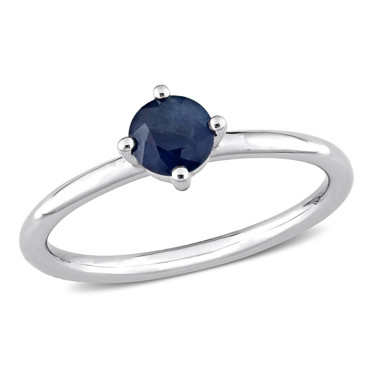 Miabella 5/8 Carat T.G.W. Sapphire 10K White Gold Solitaire Ring