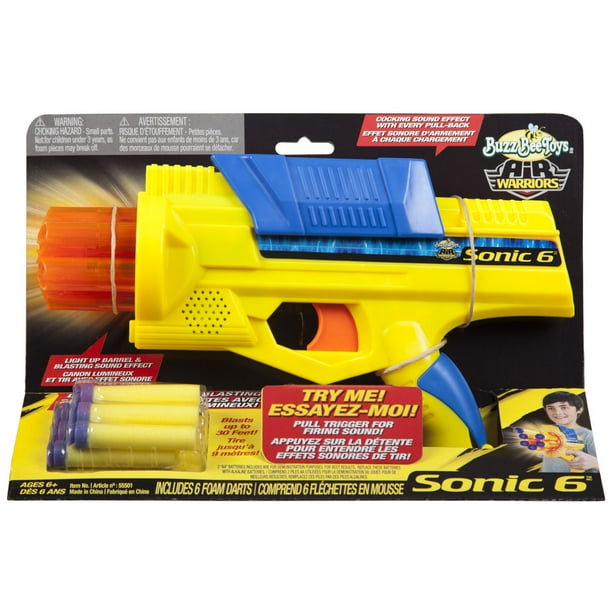 Fusil à fléchettes Sonic 6MC d'Air Warriors, avec son et lumière