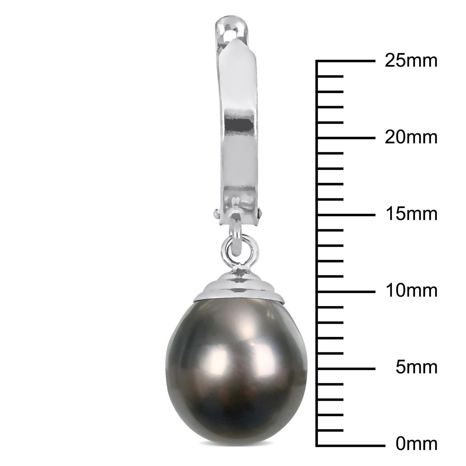 Boucles d’oreilles Huggies Miabella avec perles Tahiti cultivées en or blanc 14k