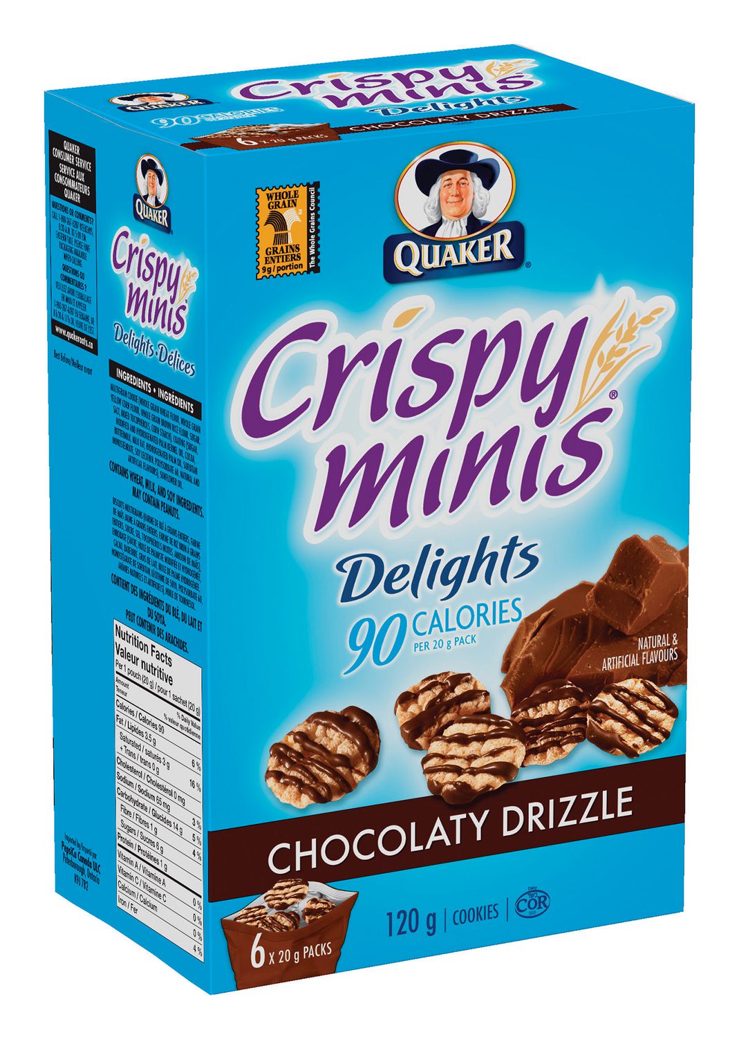 Biscuits aux filets chocolatés Délices Crispy Minis de Quaker 