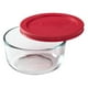 Rangement en verre rond 2 tasses/473 mL avec couvercle rouge Storage PlusMC PyrexMD Rangement rond en Pyrex® pour 2 tasses – image 1 sur 2