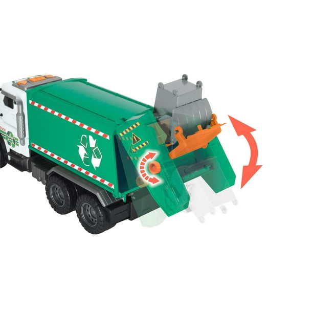 Camion Poubelle Électrique Enfants 12 V avec Accessoires de Recyclage,Vert