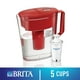 Système de filtration d’eau en pichet Brita, modèle Soho rouge de 5 tasses avec 1 filtre de rechange – image 1 sur 5