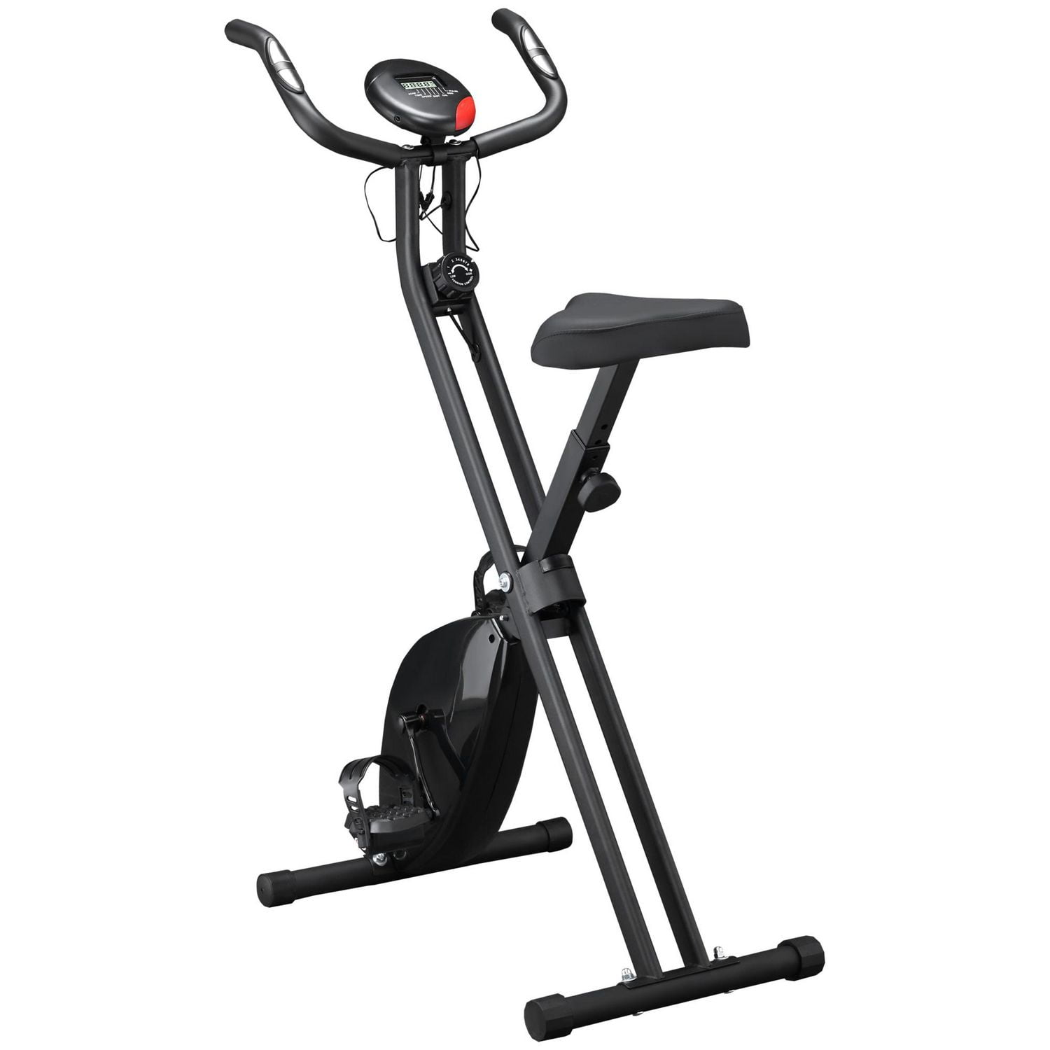 Soozier Foldable Exercise Bike Stationary Upright Bike Cardio Workout 8 Level Resistance Walmart