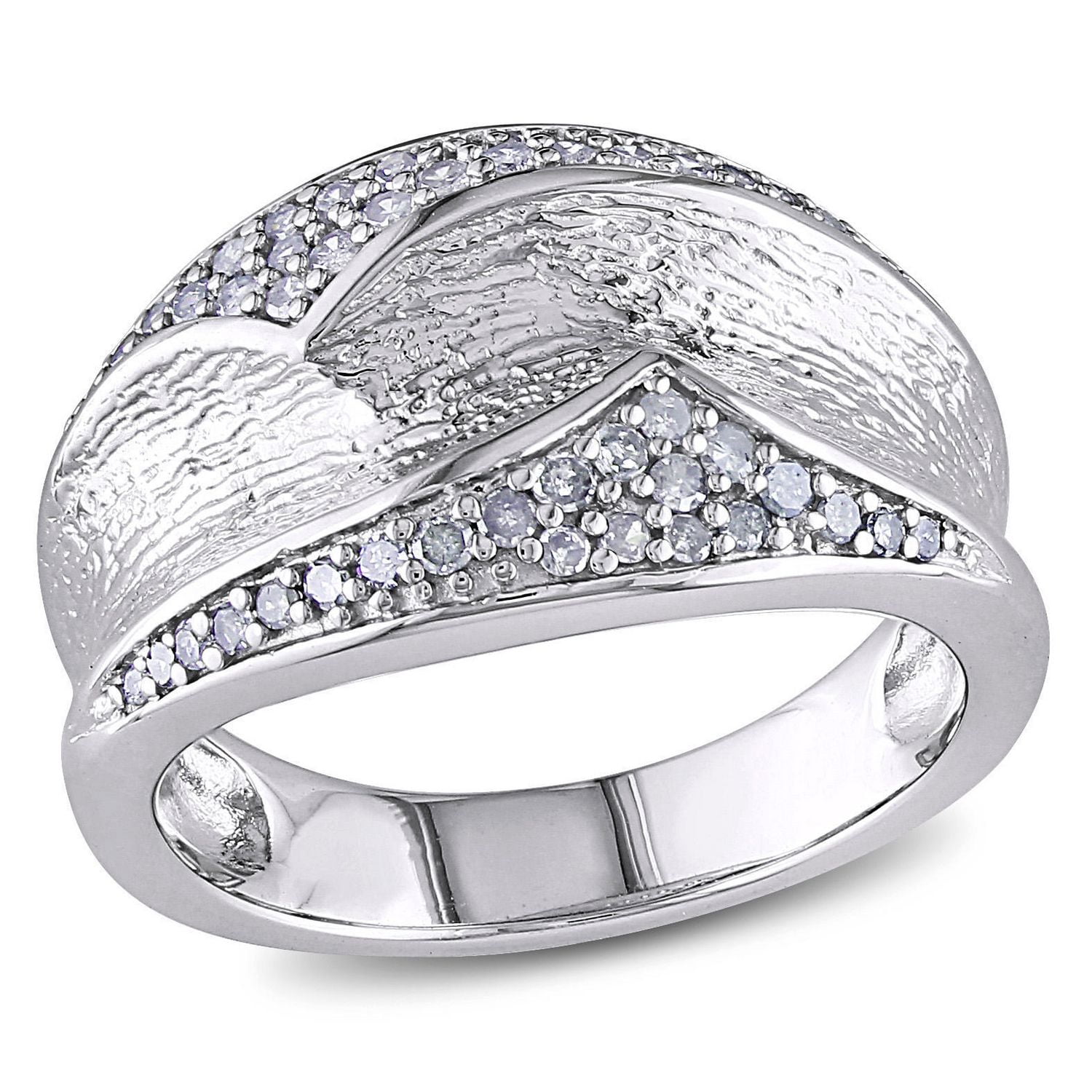 Miabella 1/4 Carat T.W. Diamond Sterling Silver Ring