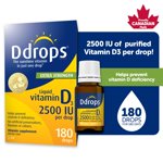 Ddrops® Vitamine liquide extra-forte D3 Supplément de vitamine, 2500 IU