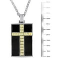 thumbnail image 2 of Asteria Black Enamel Two-Tone Sterling Silver Cross Pendant, 2 of 2