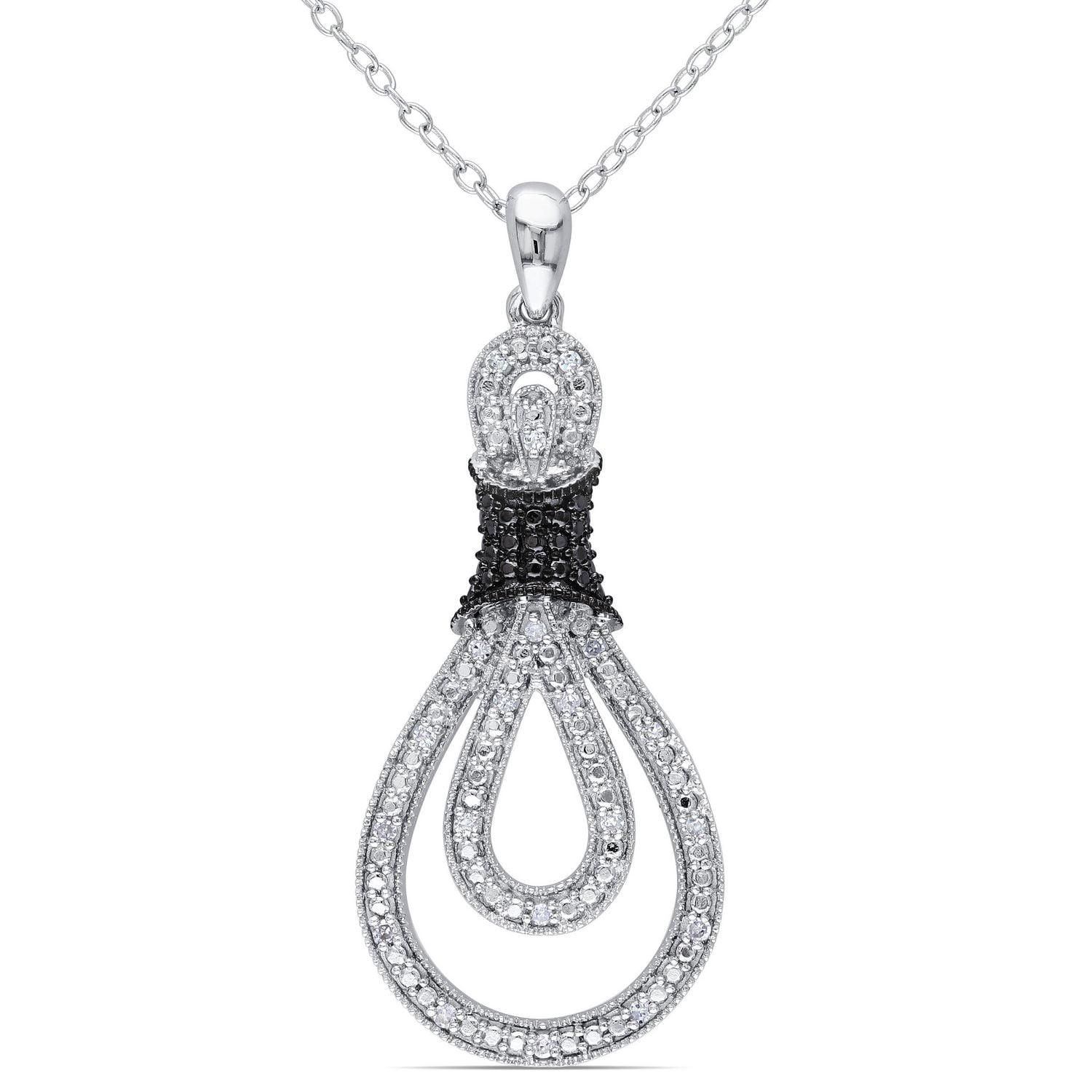 Miabella 1/10 Carat T.W. Diamond Sterling Silver Pendant, 18" Walmart Canada