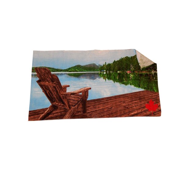 MAINSTAYS PRINTED BEACH TOWEL COTTAGE LIFE SERIES MUSKOKA CHAIR