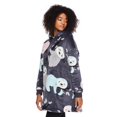 thumbnail image 2 of No Boundaries Women's Long Sleeve Plush Snuggie, 2 of 6